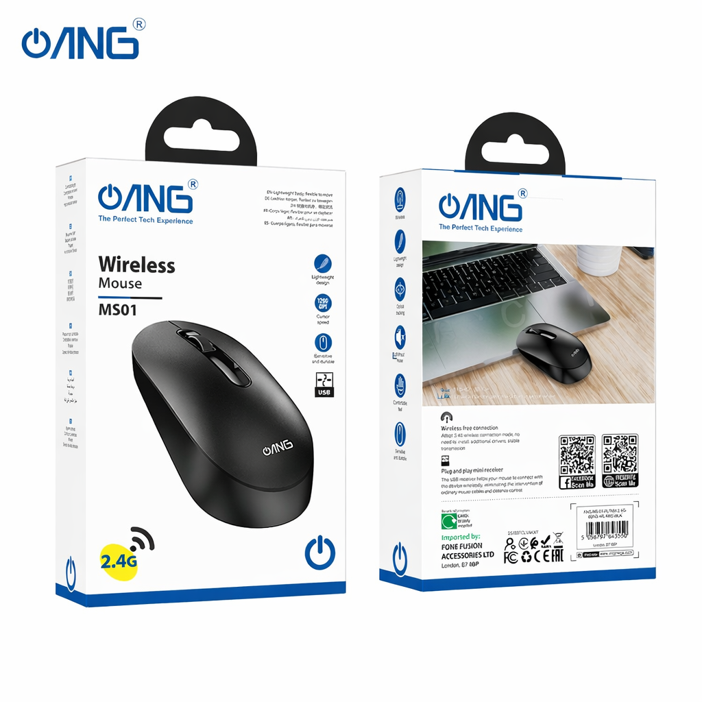 ANG MS01 Platinum 2.4G Wireless Business Mouse – Black
