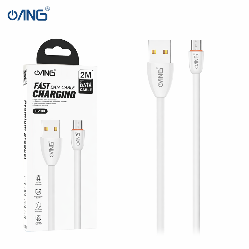 ANG E108 – Micro USB Fast Charging Soft Data Cable 2 Meter