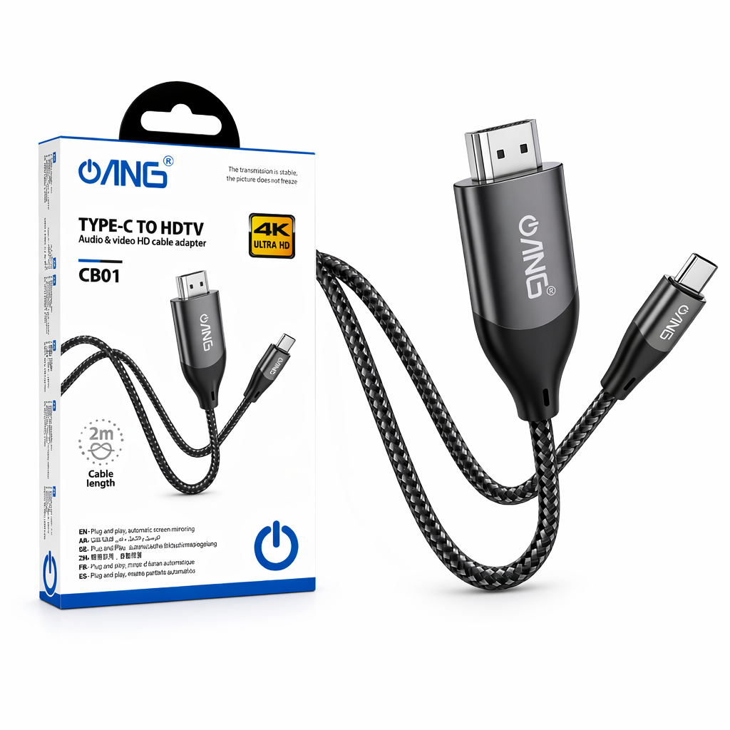 ANG CB01-Type C To HDTV 4K Ultra HD 1080P 2M Cable Adaptor