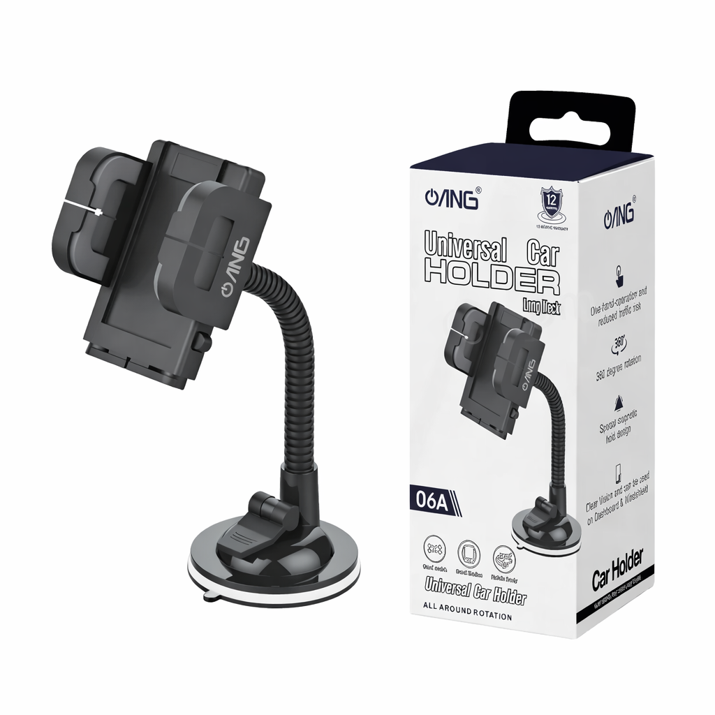 ANG 06-A Universal Long Neck Car Holder Black