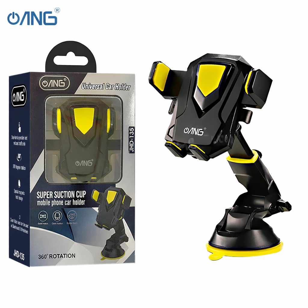 ANG JHD135 – Super Suction Cup Car Holder Black & Yellow